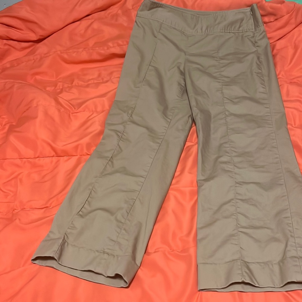 tan woman’s slacks, high waisted with zipper. size 8